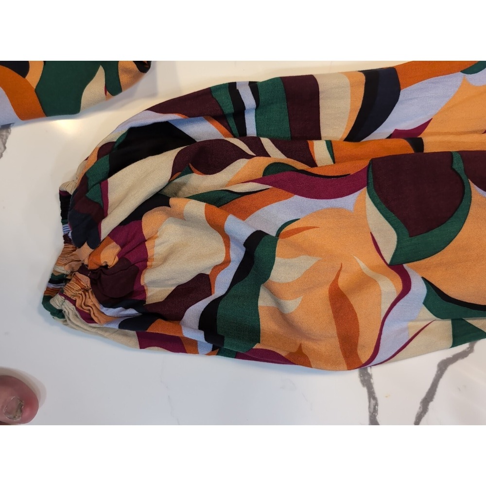 Live 4 Truth Anthropogy Boho Bell Sleeve Cropped Blouse & Pants Leaves Size M - Picture 9 of 16